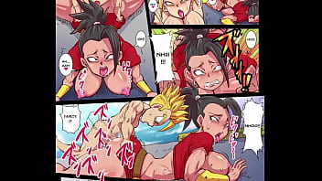 DBZ bulgma, Chichi, Android 18, Videl, Kale and Caulifla in an orgy party with porno transduzido