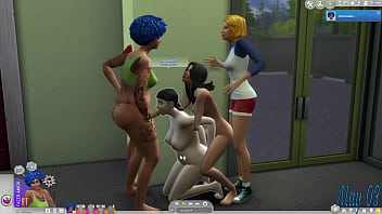 Big ass shemale Rafaela takes on multiple cocks in The Sims 4 orgy