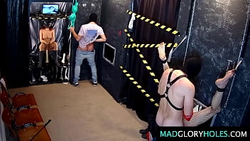 Hardcore glory hole club party with horny MILF